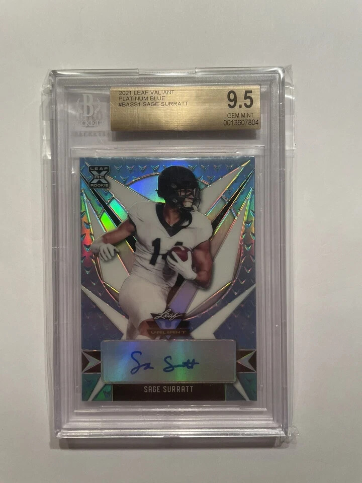 Sage Surratt 2021 LEAF Valiant #BASS1 Auto 13/20 - Wake Forest - BGS 9.5/10