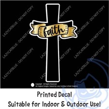 Faith Cross Decal Sticker Christian Blessed God Jesus Saves Religious Love Pray