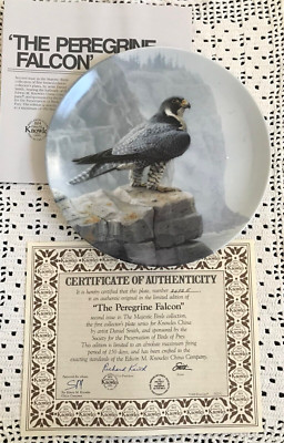 Peregrine Falcon Birds of Prey by Daniel Smith Collector Plate Knowles 1988