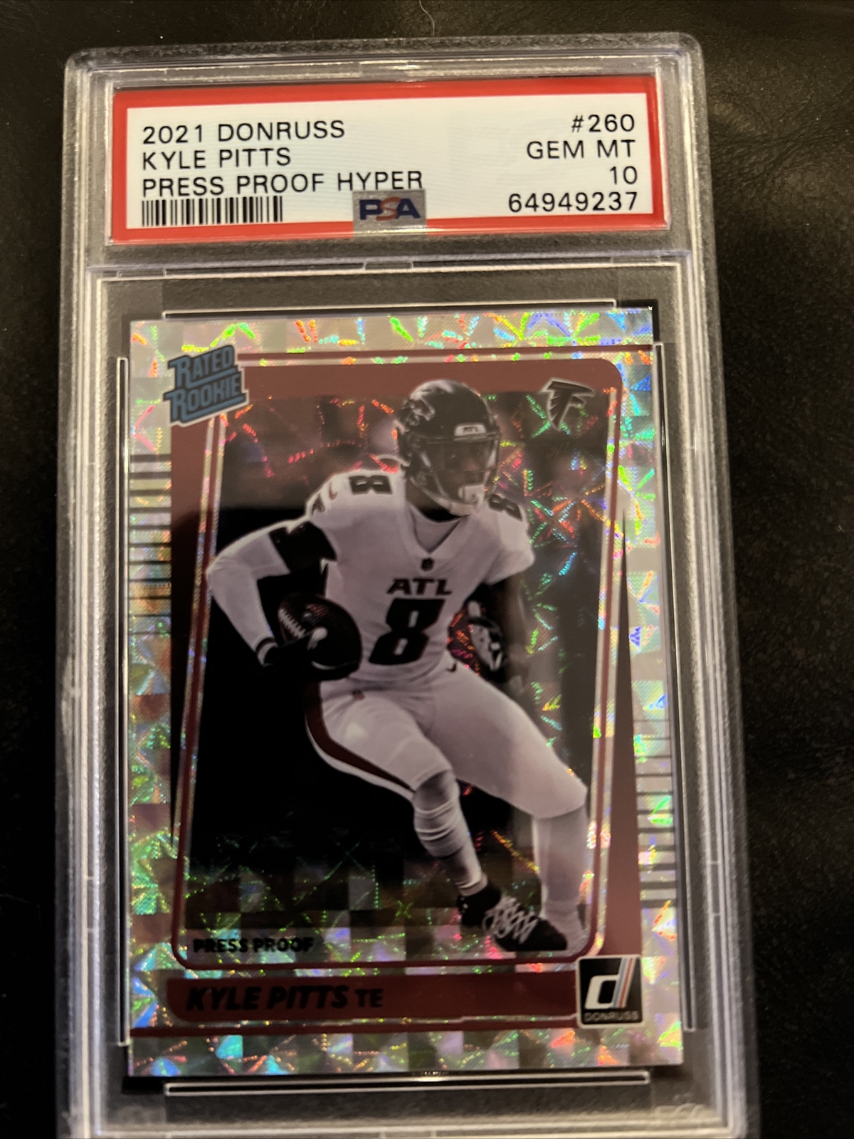 Kyle Pitts Rookie Hyper Press Proof #260 Falcons - 2021 Donruss Football PSA 10