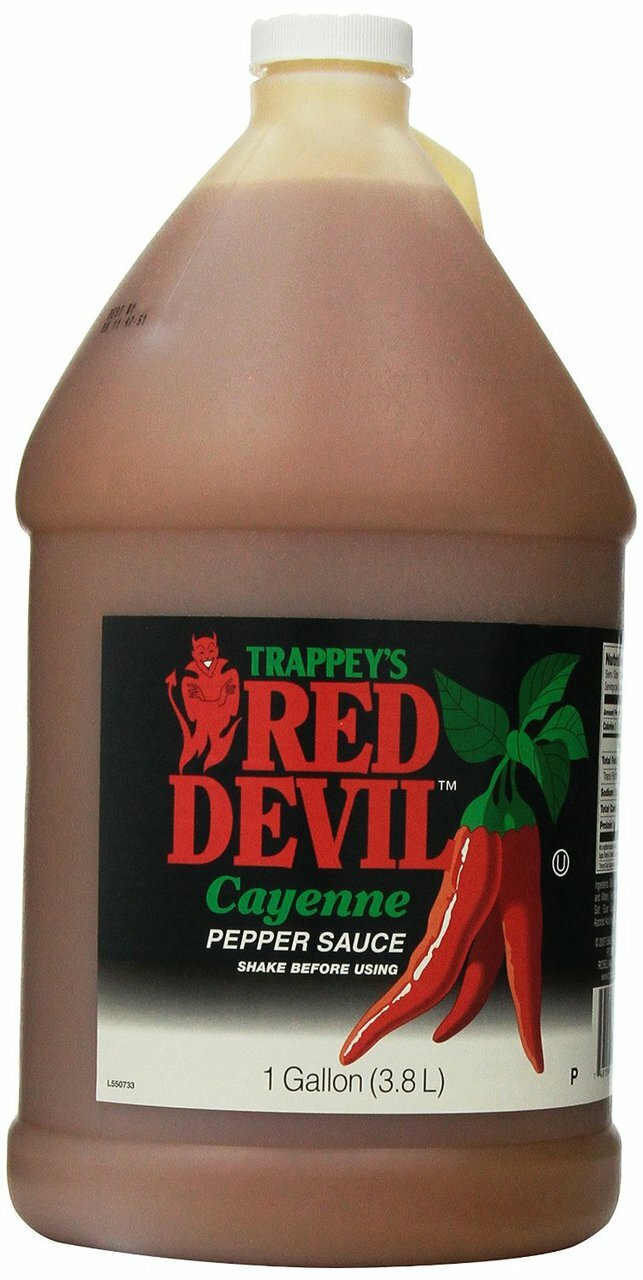 Trappey'S Red Devil Cayenne Pepper Hot Sauce, Plastic Bottle (1 Gallon, 4/Case)
