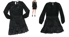 Michael Kors Petite Small Animal Print Smocked Long Sleeve Mini Length Dress NWT