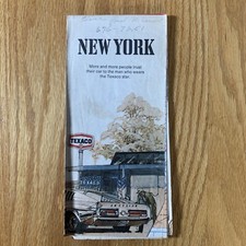 Texaco Map New York Buffalo Brookhaven New York City 1972 Gas Oil Advertising