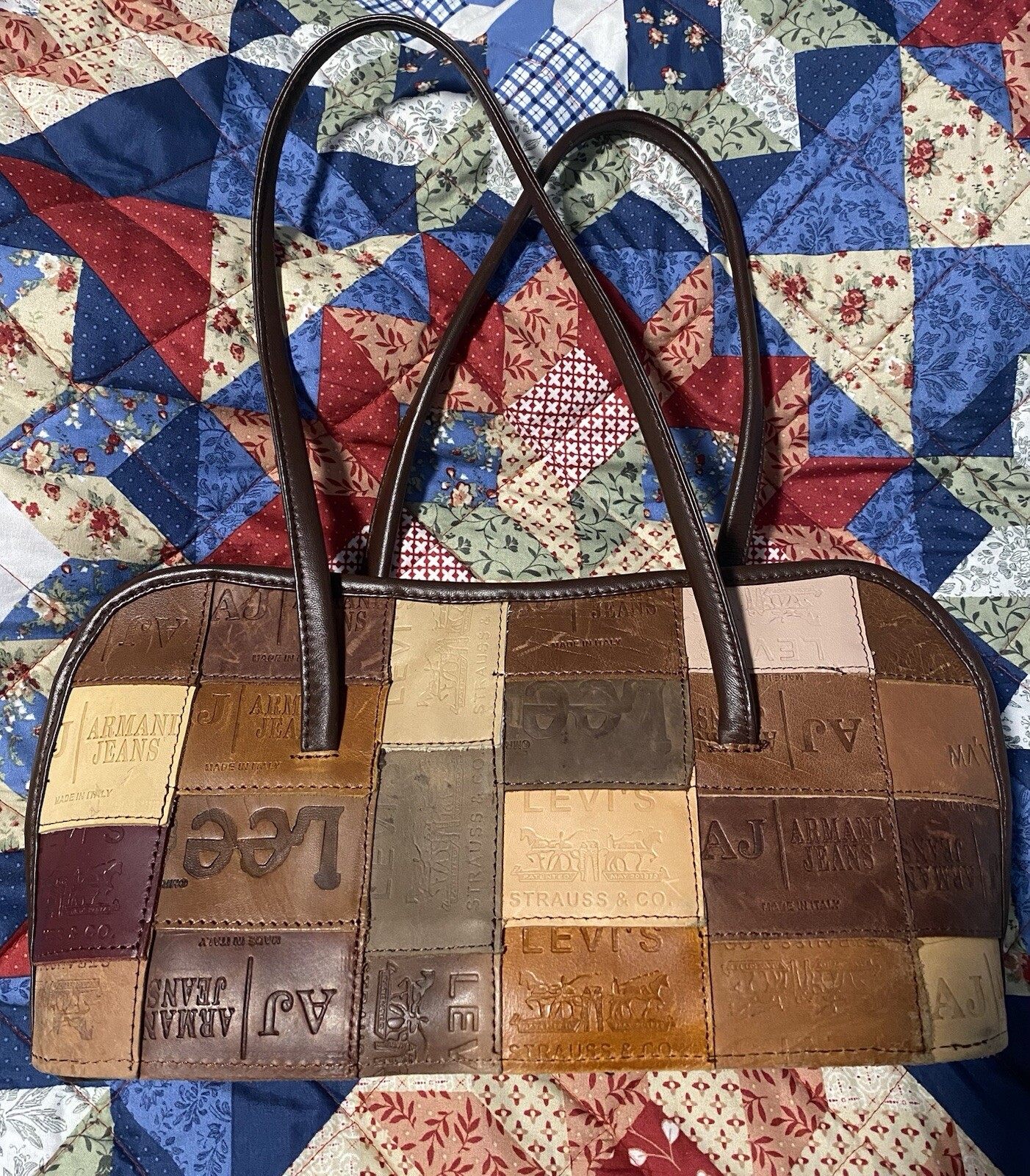 Leather Conserve Patch Work Purse - image 1