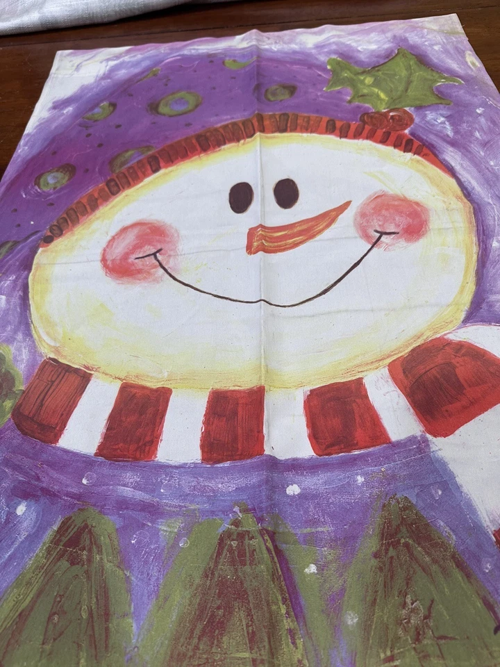 Muñeco de Nieve Navidad Púrpura Jardín Porche Bandera Invierno Marianne Richmond 25 x 37” Foto 2 de 4