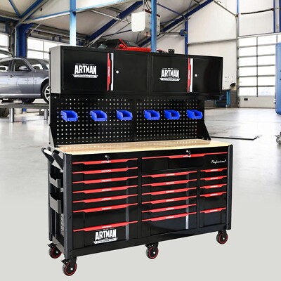 Auto Repair Heavy Duty Tool Cart with 7+12 Drawers for Workshop and Laboratory