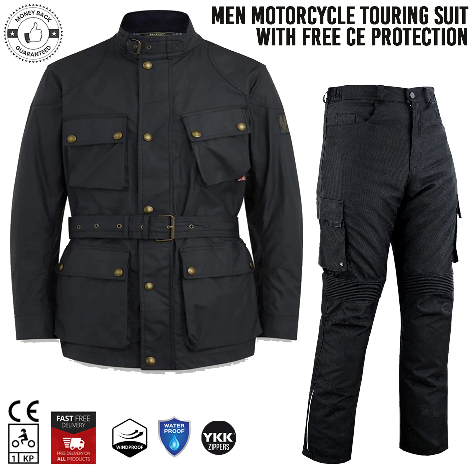 Motorbike Motorcycle Textile Jacket & Trousers all Season Waterproof & CE Armor