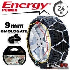 CATENE DA NEVE Auto 9 mm OMOLOGATE per gomme 205/55 R16 Energy Power Gruppo 90