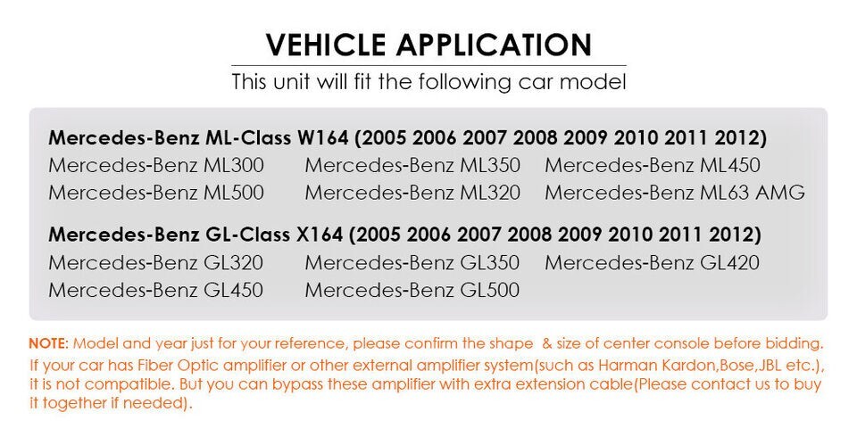 For Mercedes Benz ML GL ML350 GL320 X164 Android12 Auto Carplay Radio Stereo GPS