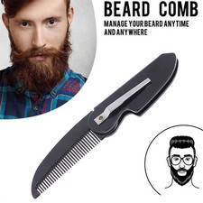 Portable Salon Foldable Pocket Clip Hair Beard Mustache Folding Beard Comb⇖