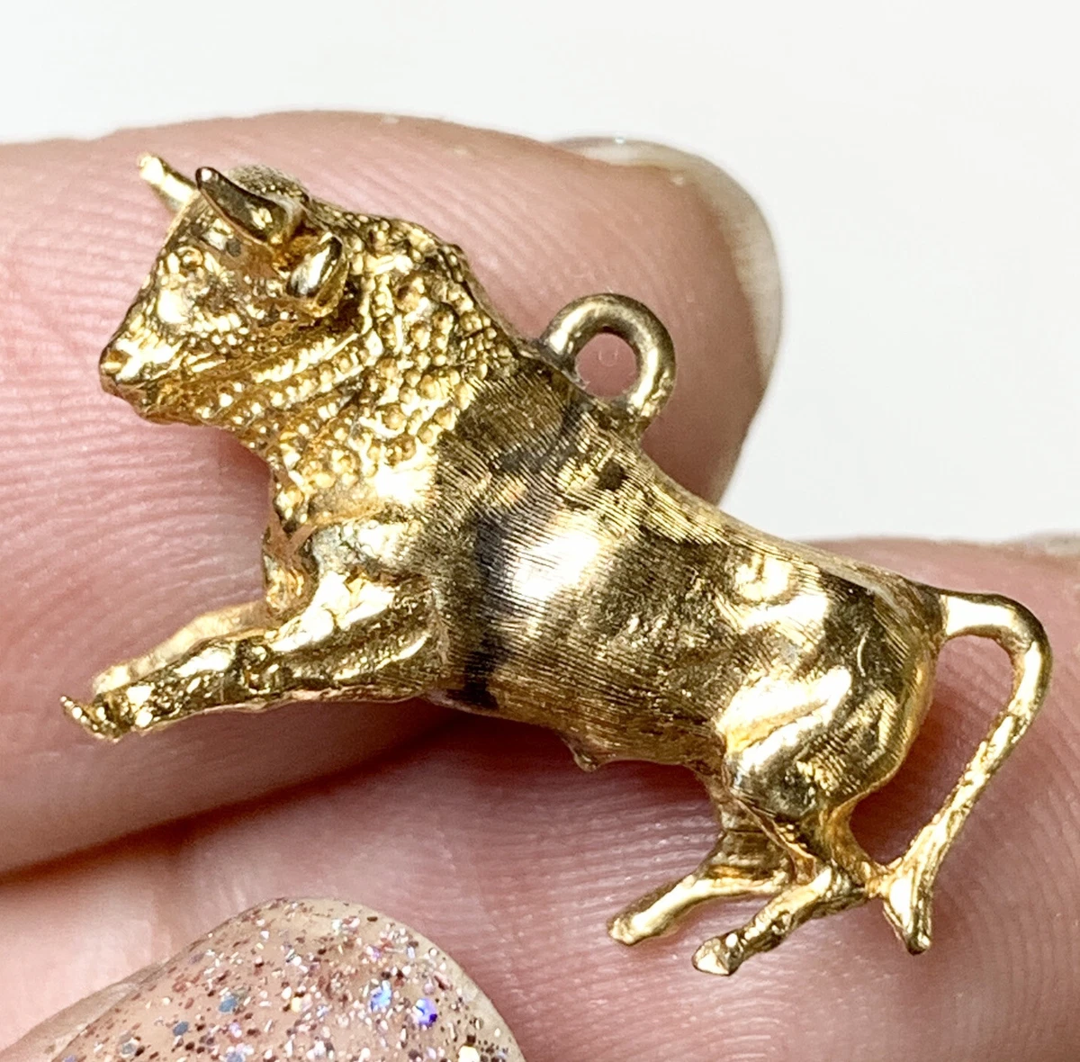Gold clearance bull pendant