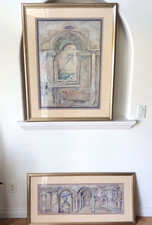 Arnold Iger Paul Kwan Art Deco Watercolor Wall Art Lithograph Framed Prints SET