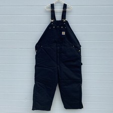 NWT Carhartt Mens 50X30 Artic Quilt Lined Duck Bib Overalls Black R03