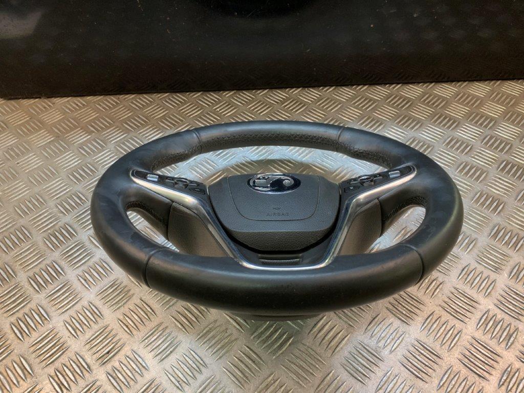 0917 VAUXHALL INSIGNIA MULTIFUNCTION LEATHER STEERING WHEEL/AIRBAG