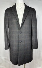 Hart Schaffner Marx Luxurious Wool Blend Over Coat 40L Windowpane