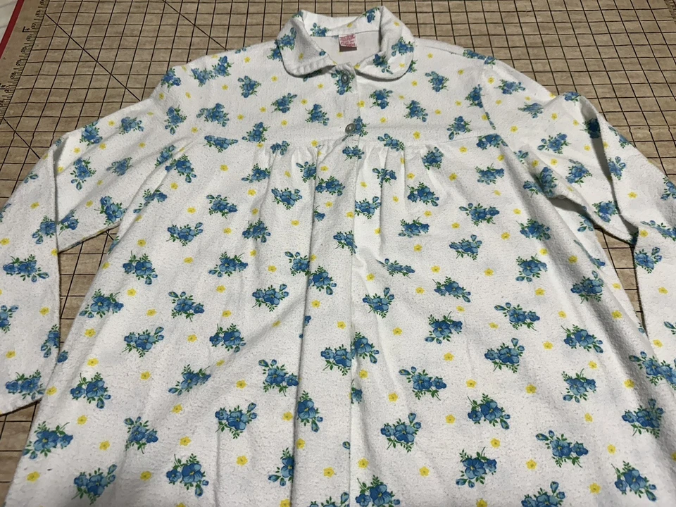 Camisón vintage años 70 Sears bata para mujer mediana (14/16) AOP 100 % algodón Foto 3 de 4