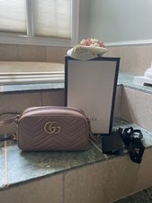 Gucci GG Marmont Small Crossbody Bag - Dusty Pink - Antique Gold Hardware - NWT