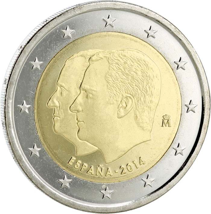 2 Euros Commémo. Espagne 2014 - Felipe VI et Juan Carlos I