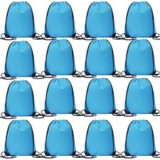 16 Pcs Drawstring Bags Bulk, Polyester Draw String Bags, Gym Sports Cinch Bag...