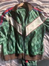 Gucci Green Monogram Track Jacket  Pants - Vintage