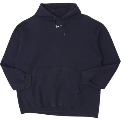 Pull à capuche noir Nike Center Swoosh brodé vintage fabriqué aux États-Unis XL - Photo 1/4