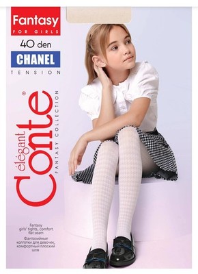 CONTE CHANEL 40 Den Tights   Houndstooth Pattern, Sizes 116-134 cm
