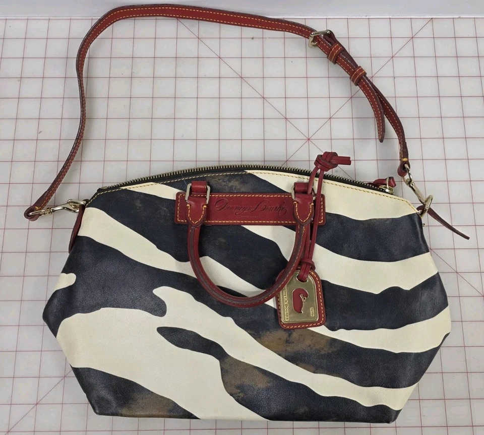 DOONEY & BOURKE Signature Juliette Zebra Vachetta Leather Satchel Crossbody Bag