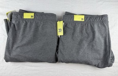 2 PAIR Men s Soft Gym Pants All In Motion Size XXL Grey Quick Dry