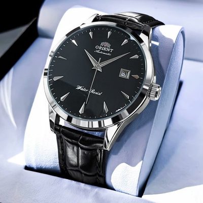 #ad Orient Watch Automatic Men#x27;s Luxury Stainless Steel Leather Band Water Resistant $139.45