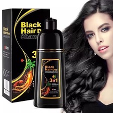 3 in 1 Hair Dye Instant Black Hair Shampoo for Women  Men 500ML Natural