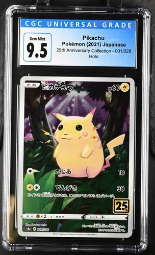 New ListingPokemon 2021 Pikachu 001/028 Japanese 25th Anniversary CGC 9.5 Gem Mint
