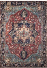 Keen Home Design 3x5 Rug - 3' x 5' (Rectangular), Navy Blue/Red 