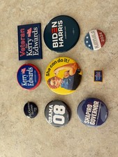 An interesting assortment of political pins.