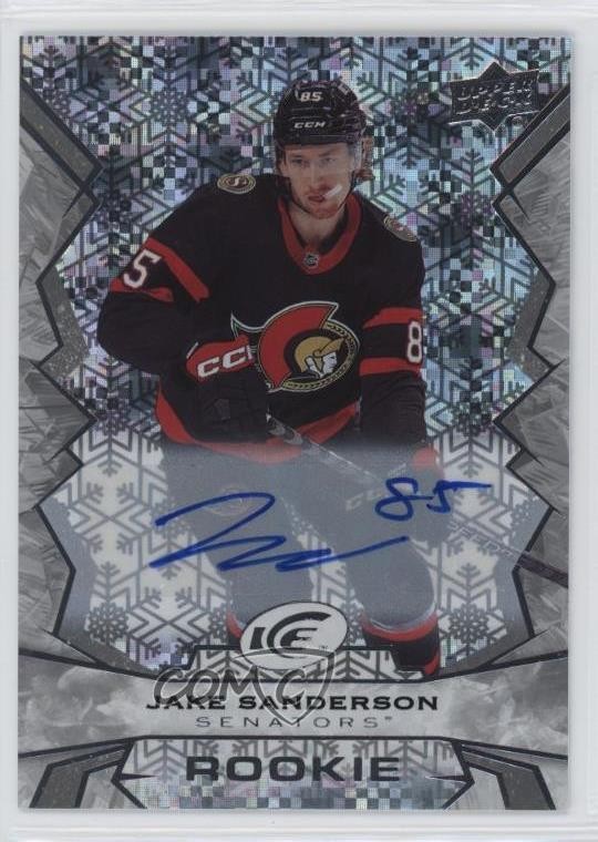 2022-23 Upper Deck Ice Rookies White Snowflake Jake Sanderson Rookie Auto RC 4wd