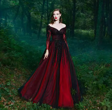 Elegant Off the Shoulder Appliques Tulle Wedding Dress Illusion Side Split