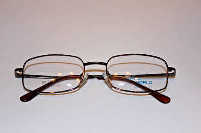 New Optic World 5055 Eyeglass Frames 52-18-140 SD Brown Clear Glass for Rx