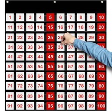 100 Pocket Chart For Classrooms Black 29x27.5 Inch Educational Organization