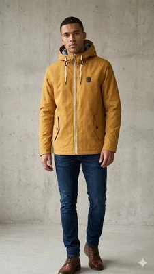 Official Burnley FC Lmtd Edition Men's Hooded Jacket Coat Mustard Yellow Size L - Image 1 of 4