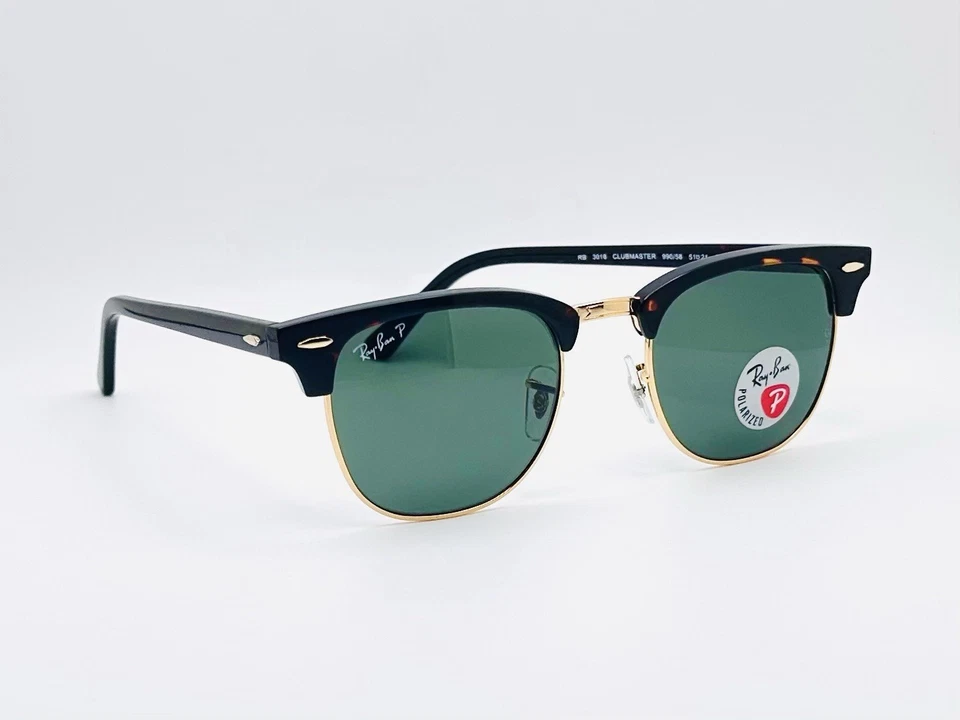 Очки солнцезащитные Ray-Ban Clubmaster Classic RB3016 51 мм - Havana / зеленые поляризованные линзы - Изображение 3 из 4