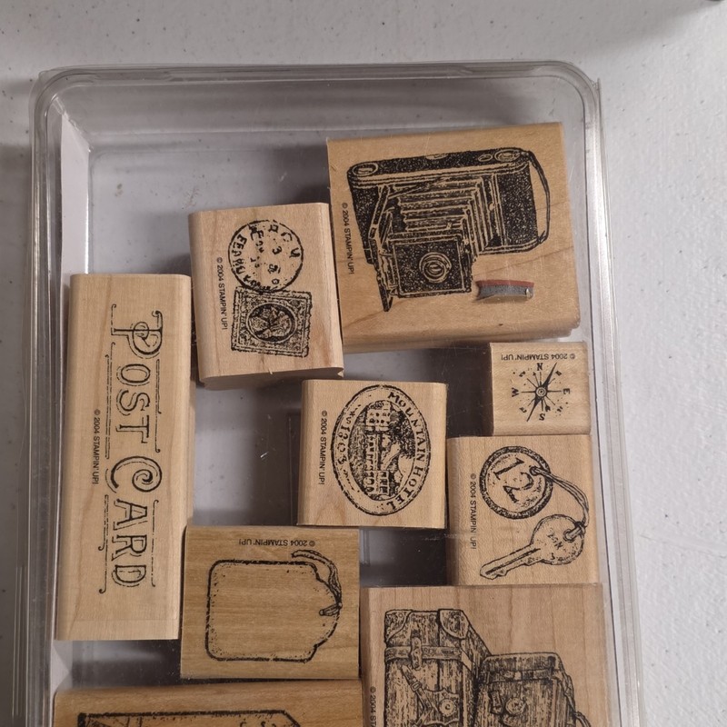 Stampin' Up! Travel Postcards Wood Mounted Rubber Stamp Set Border Frame