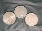 Lot of 3 1924,1925 And 1926 U.S. Peace Silver Dollar - 90% Silver Dollars