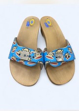 Vintage Dr. Scholls Limited Edition Paul Frank Sandals, Julius the Monkey, Blue