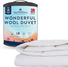 Slumberdown British Wool Double Duvet 7-9 Tog All Year-Round Quilt for Summer, A