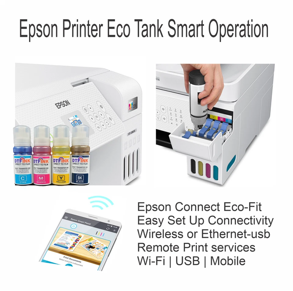 Epson Printer with DTF ink Heat Press 15x15 Pro Printing T-shirt Full Bundle Kit - Image 4 of 4