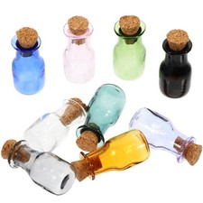 9Pcs Assorted Mini Glass Bottles with Cork Stoppers for DIY Crafts and Gifts