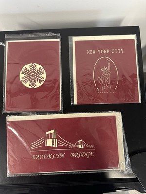 Lot of 3 pop up card Brooklyn Bridge, New York City, Snowflake 3D Cards