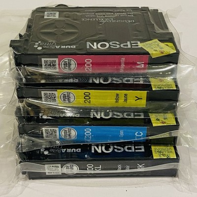 New Genuine OEM Epson 200 Standard Black Tri Color Ink Cartridges Set