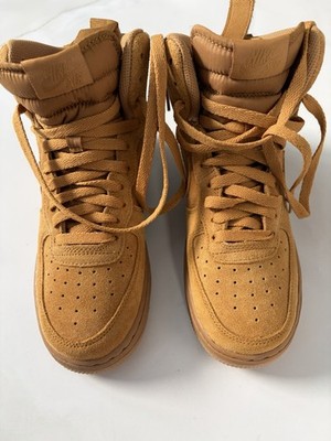 Nike Air Force 1 High LV8 (GS) Wheat Suede High Top Sneakers US 6Y