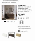 IKEA STORKLINTA 6-Drawer Dresser Dark Brown Oak Effect 55 1/8 x 18 7/8 — photo 6