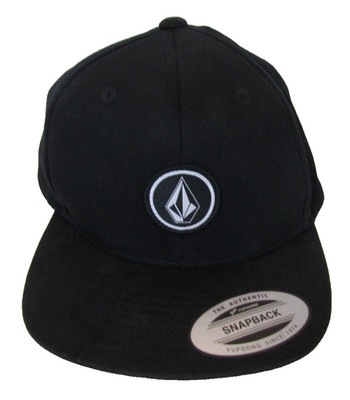 Volcom SnapBack Flat Bill Adjustable Black Baseball Cap Hat  O/S T234